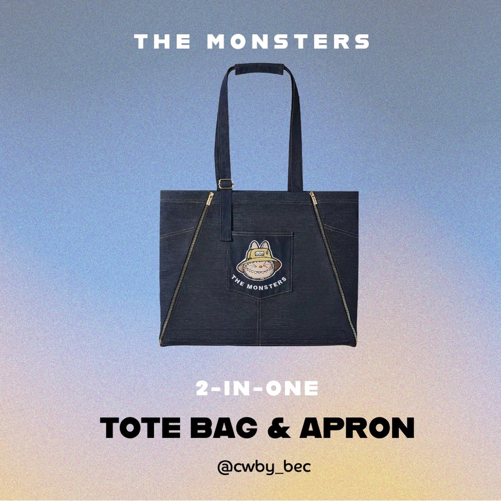 Denim Tote Bag & Apron - Navy 2-IN-1 - Picture 4 of 4